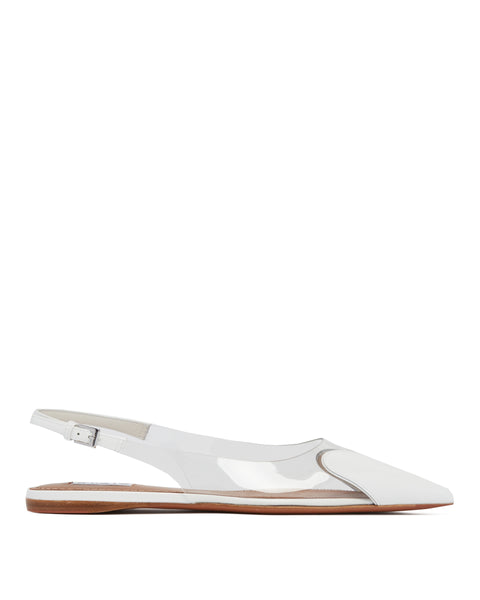 White Slingback Flat Le Coeur | ALAIA - Antonia