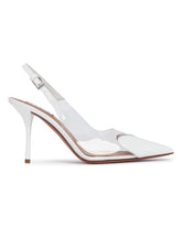 White Le Coeur Leather Slingbacks | PDP | Antonia