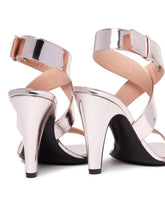 Silver Cone-Heel Sandals | PDP | Antonia