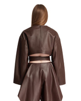 Brown Leather Belted Top | PDP | Antonia