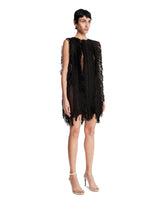 Black Fringe Silk Mini Dress | PDP | Antonia