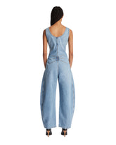 Blue Rounded Denim Jumpsuit | PDP | Antonia