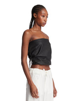 Black Balloon Leather Top | PDP | Antonia