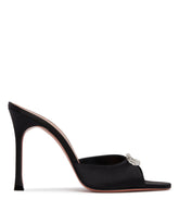 Black Camelia Satin Mules | PDP | Antonia