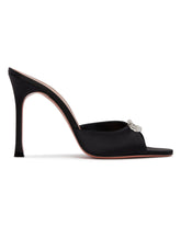 Black Camelia Satin Mules | PDP | Antonia