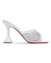 White Lupita Crystal-Embellished Net Mules | PDP | Antonia