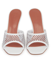 White Lupita Crystal-Embellished Net Mules | PDP | Antonia