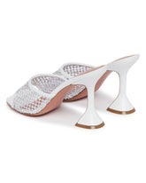 White Lupita Crystal-Embellished Net Mules | PDP | Antonia