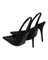 Black Satin Anok Slingbacks | PDP | Antonia