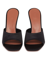 Black Lupita Satin Mules | PDP | Antonia