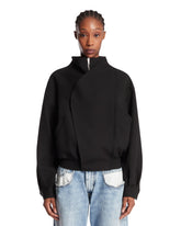 Black Wool Bomber Jacket | PDP | Antonia