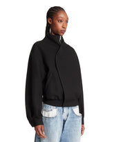 Black Wool Bomber Jacket | PDP | Antonia
