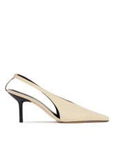 Beige Evelina Leather Slingbacks | PDP | Antonia