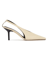 Beige Evelina Leather Slingbacks | PDP | Antonia