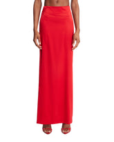 Red Silk Long Skirt | PDP | Antonia