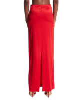 Red Silk Long Skirt | PDP | Antonia