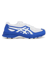 Comme des Garons Shirt x Asics White and Blue Gel Sneakers | PDP | Antonia