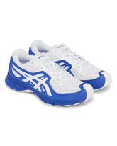 Comme des Garons Shirt x Asics White and Blue Gel Sneakers | PDP | Antonia