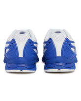Comme des Garons Shirt x Asics White and Blue Gel Sneakers | PDP | Antonia