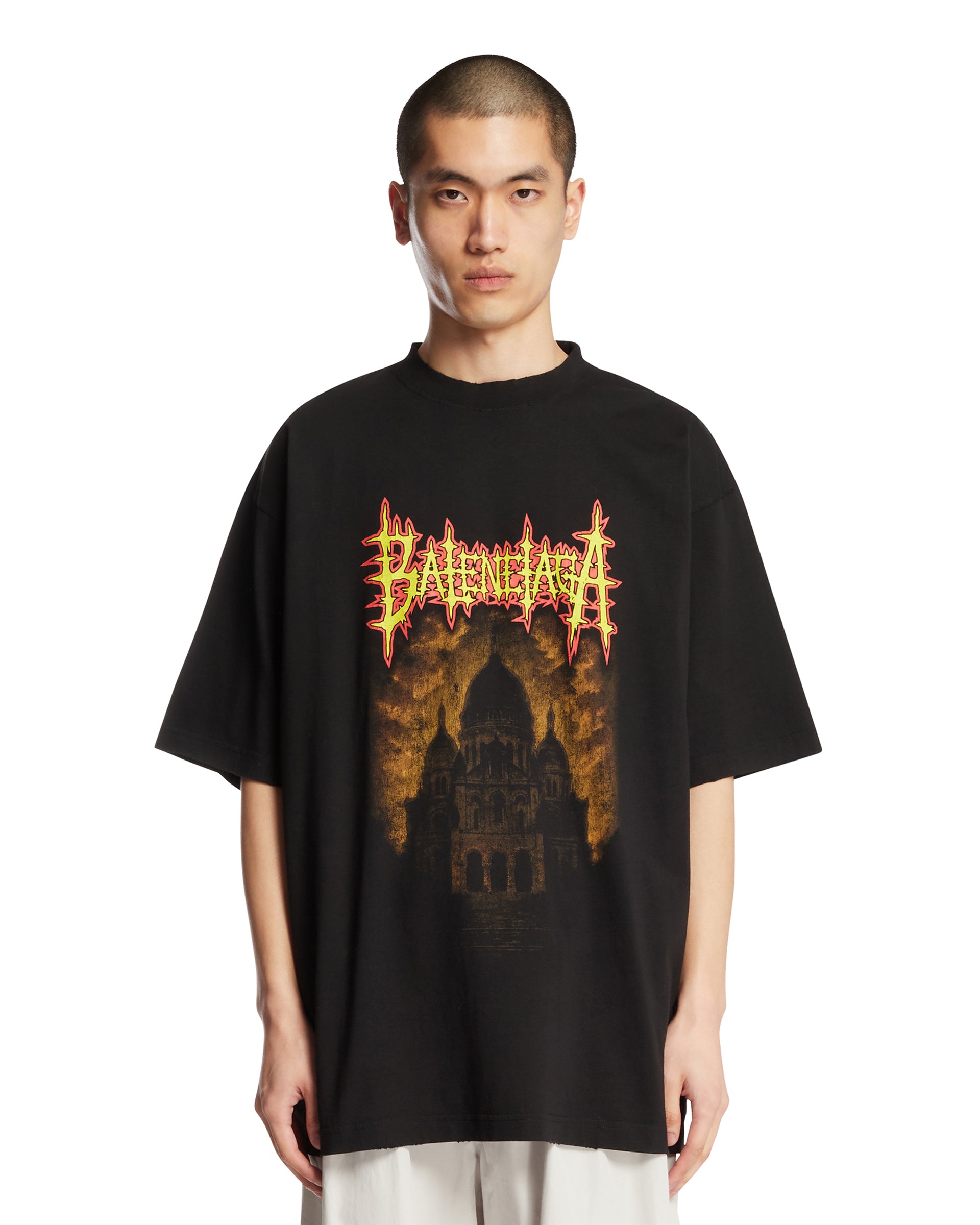 Black Logo Printed T-Shirt | BALENCIAGA - Antonia