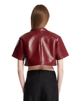 Burgundy Leather Cropped T-Shirt | PDP | Antonia