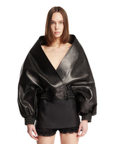 Black Wrap Leather Jacket | PDP | Antonia