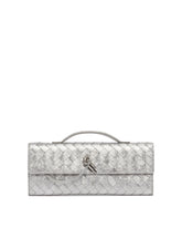 Silver Andiamo Clutch with Handle | PDP | Antonia
