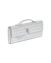 Silver Andiamo Clutch with Handle | PDP | Antonia