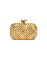 Gold Leather Knot Clutch | PDP | Antonia