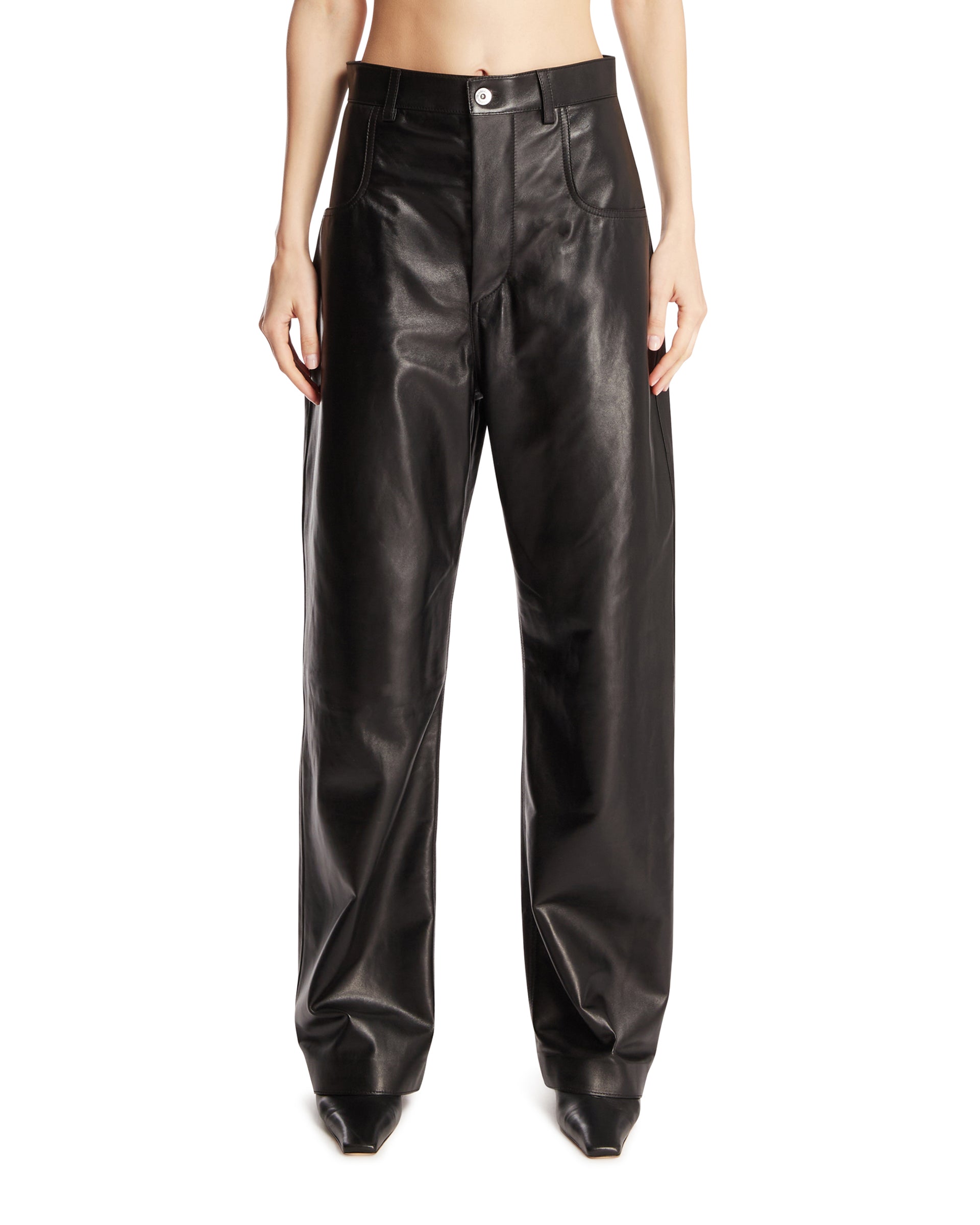 Black Leather Trousers | BOTTEGA VENETA - Antonia