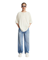White Ribbed Relaxed T-Shirt | PDP | Antonia