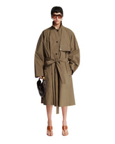 Brown Silk Oversized Trench Coat | PDP | Antonia