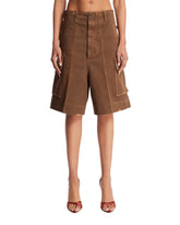 Brown Tamsin Cotton Shorts | PDP | Antonia