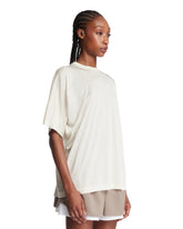 White Relaxed Silk T-Shirt | PDP | Antonia