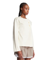 White Silk Top with Pin | PDP | Antonia