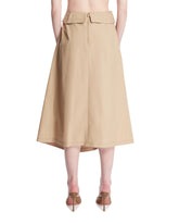 Beige Draped Waterfall Skirt | PDP | Antonia