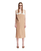 Beige Silk Dress with Lace Insert - Women's clothing | PLP | Antonia