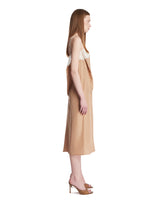 Beige Silk Dress with Lace Insert | PDP | Antonia