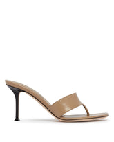 Beige Helix High Thong Sandals | PDP | Antonia