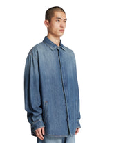 Blue Denim Shirt With Pocket | PDP | Antonia