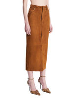 Brown Erika Suede Skirt | PDP | Antonia