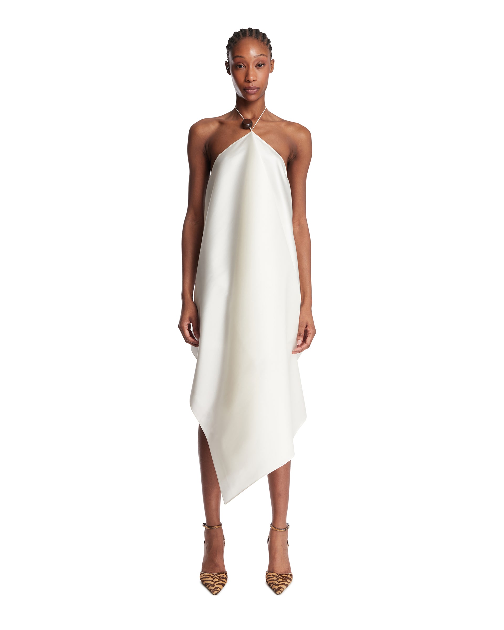 White Silk Oversized Top | DIANA MILKANOVA STUDIO - Antonia