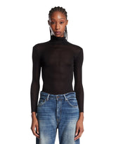 Black Sheer Silk Top - Women's clothing | PLP | Antonia