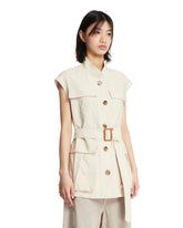 Gilet Con Cintura Beige | PDP | Antonia