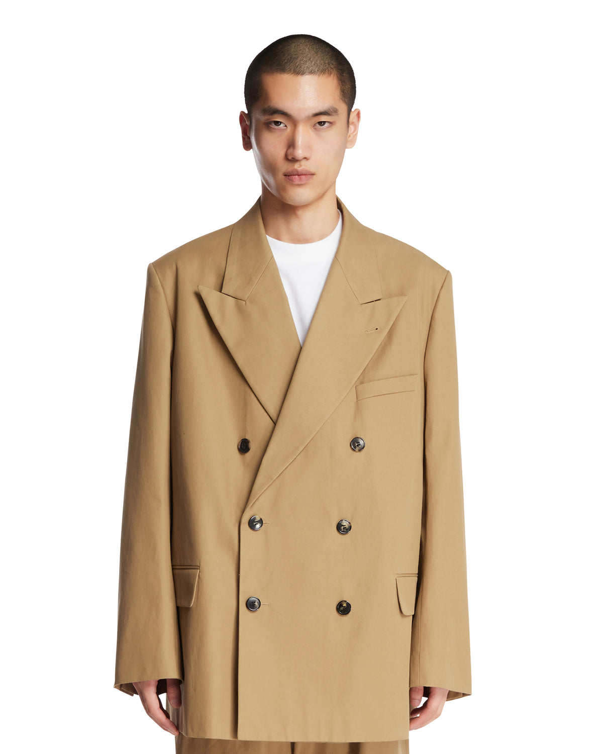 Beige Double-Breasted Blazer | DRIES VAN NOTEN - Antonia