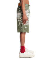 Green Patent-Effect Shorts | PDP | Antonia