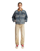 Blue Santa Fe Denim Trucker Jacket | PDP | Antonia