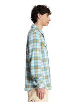 Light Blue Freedom Tartan Cashmere Shirt | PDP | Antonia