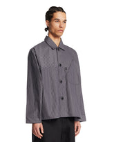 Gray Reflective Striped Shirt | PDP | Antonia