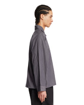 Gray Reflective Striped Shirt | PDP | Antonia